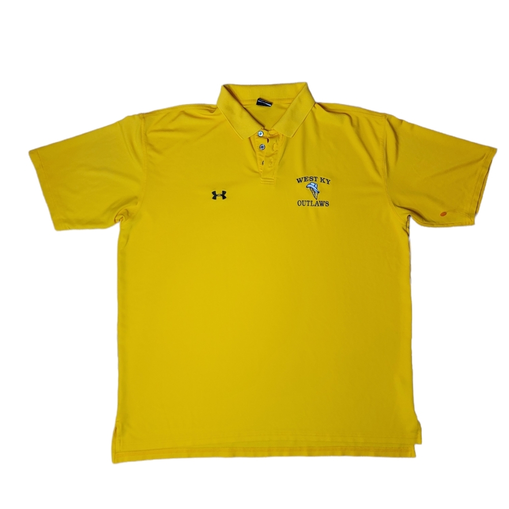 Men’s Under Armour West Kentucky Outlaws Polo Shirt Size XL Yellow.